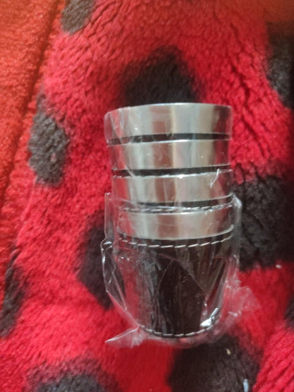 4 Pcs 70 ml Travel Cups with Leather Case