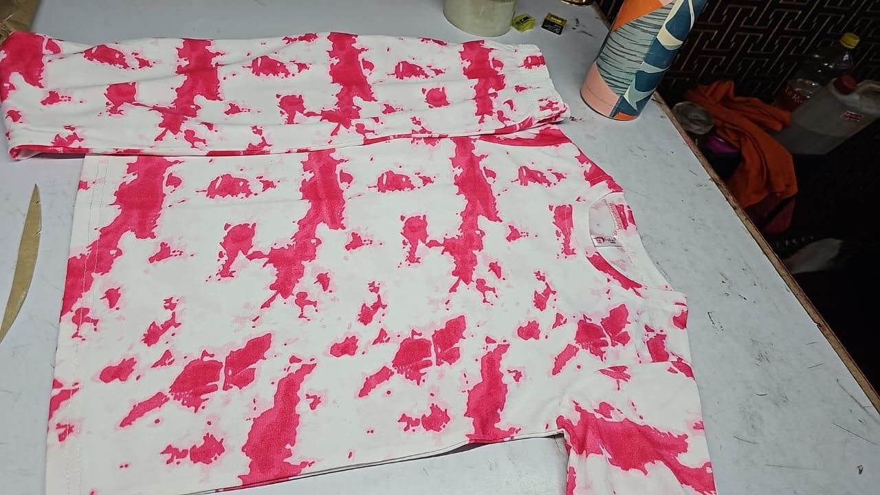 Women's Casual Tie Dye Print Night Suit